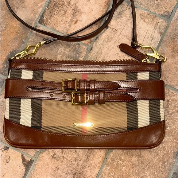Burberry Tan and Brown Plaid Clutch - Picture 2 of 8